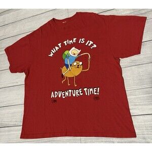 Adventure What Time Is It Graphic T-shirt Cartoon Network Size XL Jake Finn